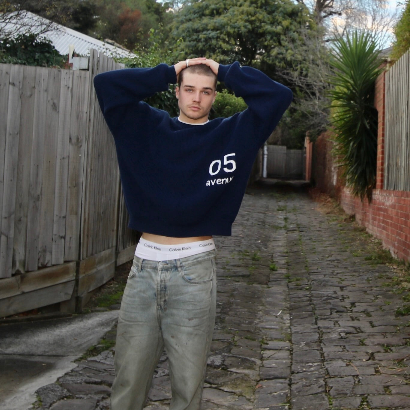 Navy Boxy Knit