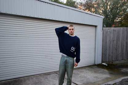 Navy Boxy Knit