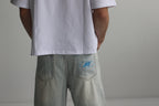 WASHED BLUE BAGGY JORTS