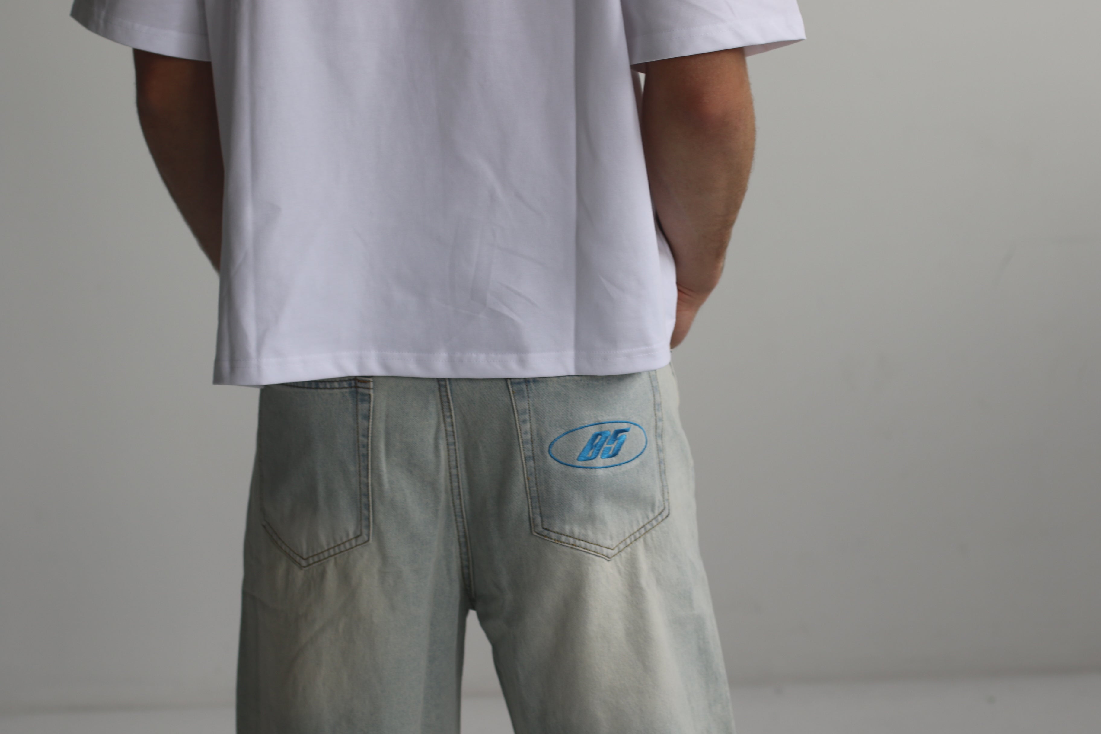 Washed Blue Baggy Jort