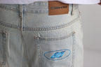 WASHED BLUE BAGGY JORTS