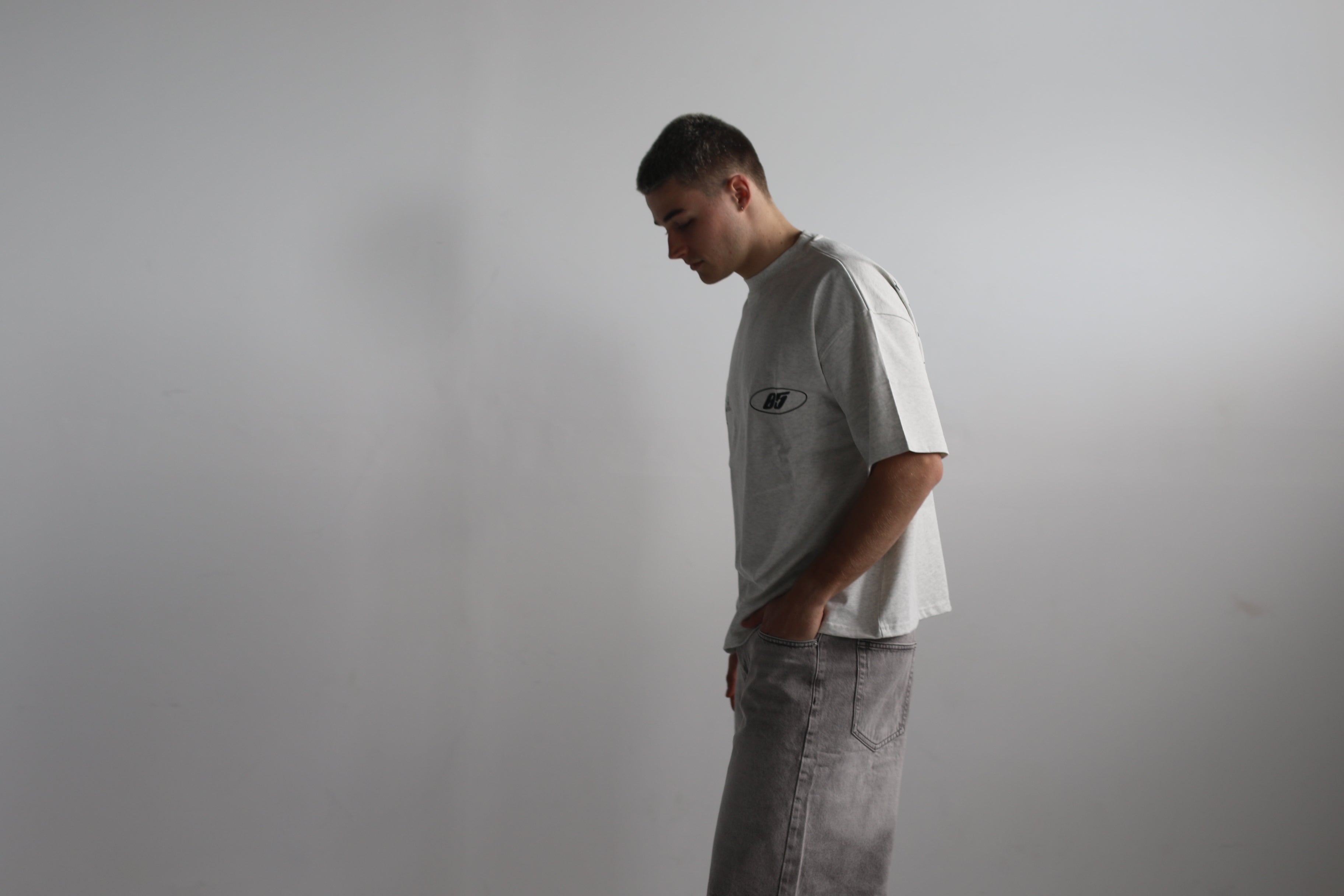 Washed Grey Baggy Jort