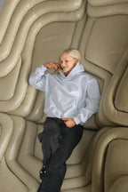 DEPARTING AV BOXY HOOD - GREY