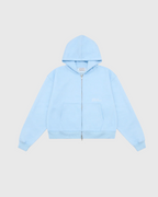 ZIP-UP HOODIE - BABY BLUE