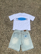 WASHED BLUE BAGGY JORTS