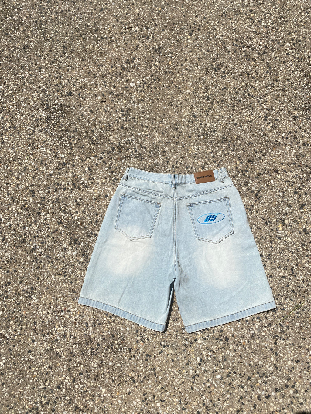 Washed Blue Baggy Jort