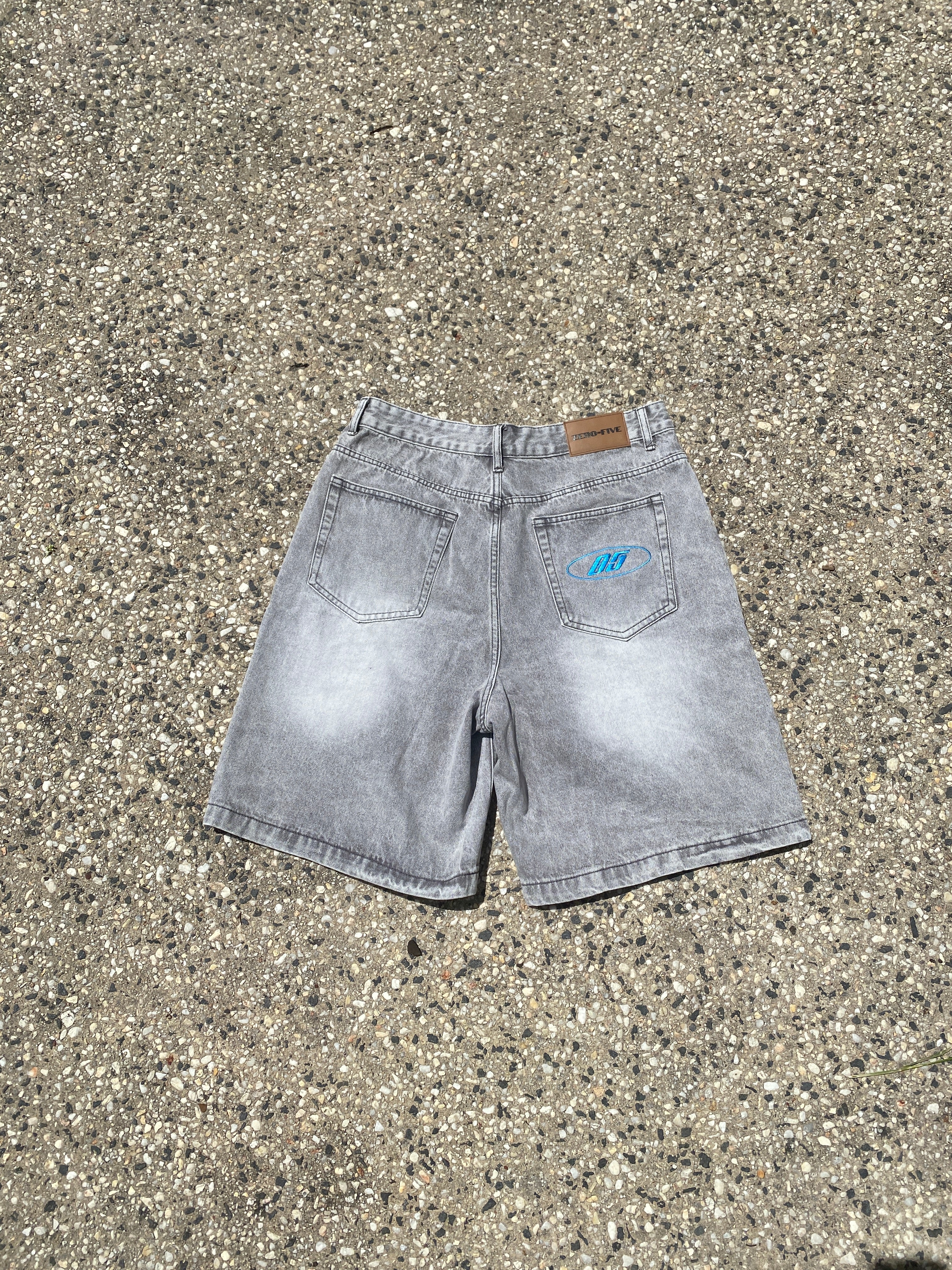 Washed Grey Baggy Jort