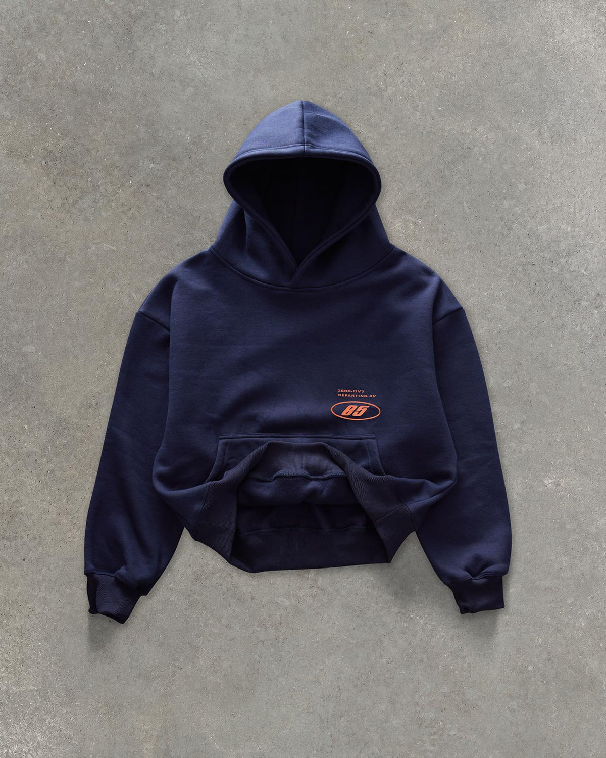 DEPARTING AV BOXY HOOD - NAVY